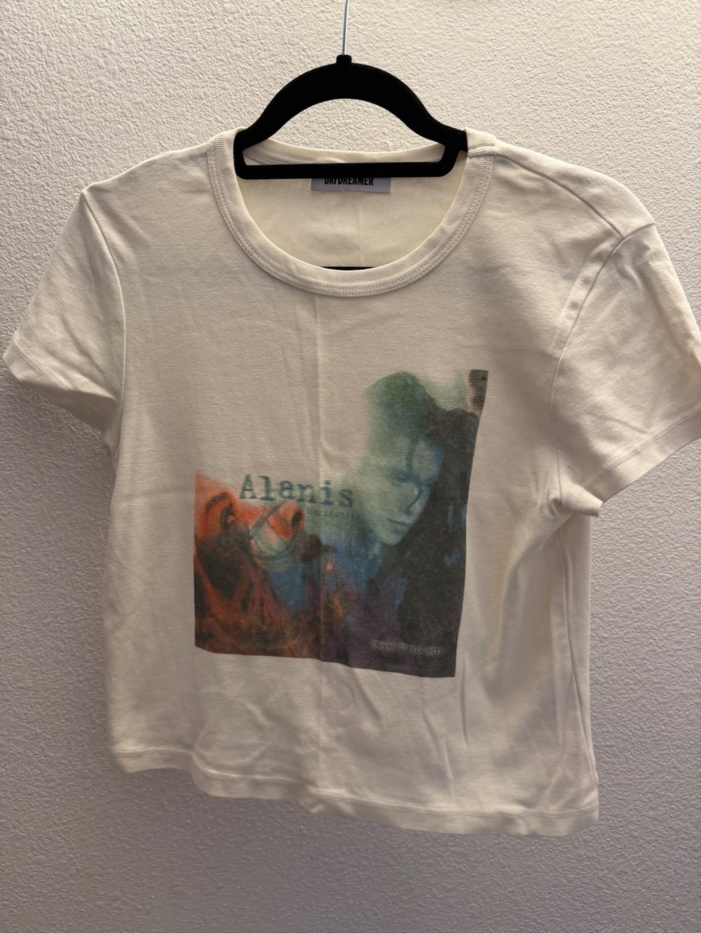 Daydreamer Alanis Morissette Graphic Tee in Cream with Multicolor Print